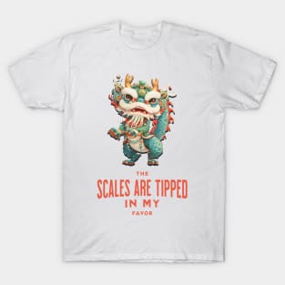 Dragon's Favor: Scales Tipping in Orange, Gold & Teal T-Shirt